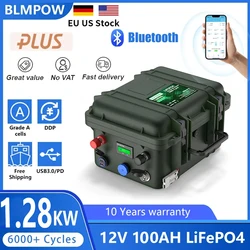 LiFePO4 12V 100AH 140AH 200AH Akku 12,8V Lithium-Solarbatterie 6000+ Zyklen mit Bluetooth BMS Grand A Zellen für Boot Wohnmobil