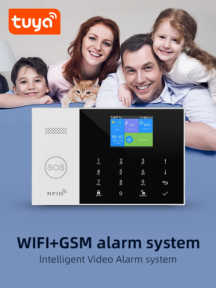 Pgst residencial tuya inteligente gsm wifi sistema de alarme para casa alarme segurança sem fio casa