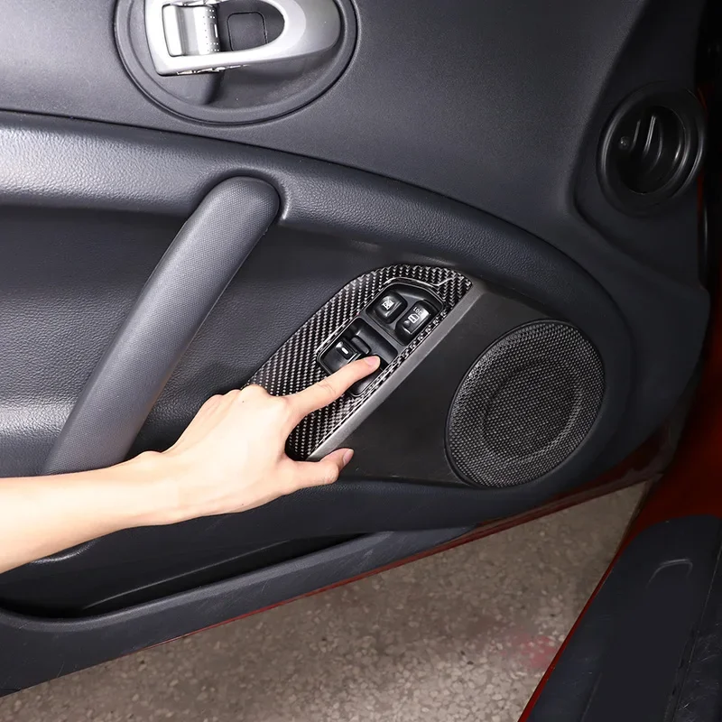 

Для Mitsubishi Eclipse 2006-2011 мягкое углеродное волокно автомобильное стекло переключатель подъема крышка рамки наклейка отделка автомобильные аксессуары