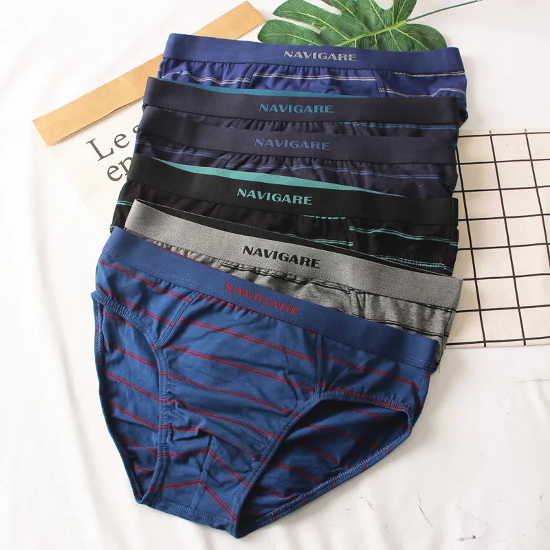 Ropa interior de algodón de alta elasticidad para hombre, pantalones triangulares de cintura baja, calzoncillos cómodos y tra...