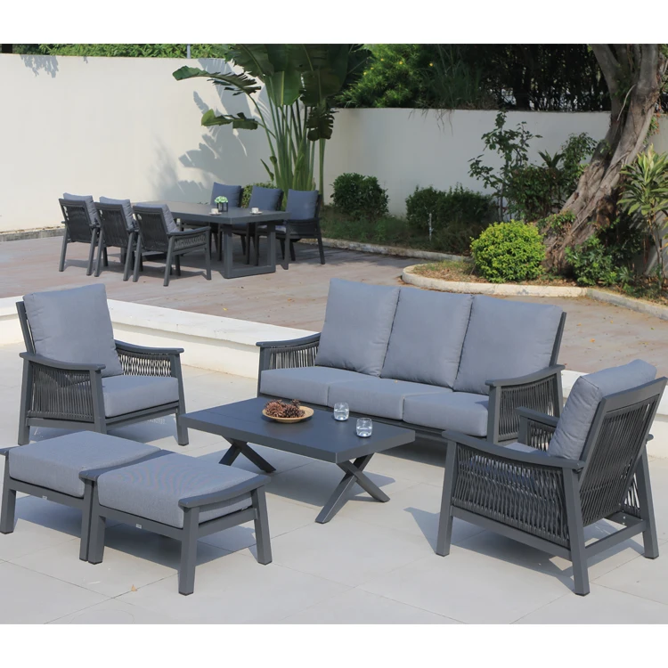 OSMEN Outdoor Patio Daphne X Leg White Charcoal Metal Architecture Rectangle Coffee Table