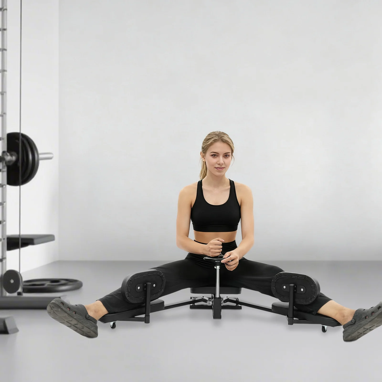 Beinstrecker, 0-210 ° Verstellbare Beinspaltmaschine, robuster Bein-Stretching-Trainer, Beinstreuer, Belastung 100 kg für Heim-Fitness-Yoga