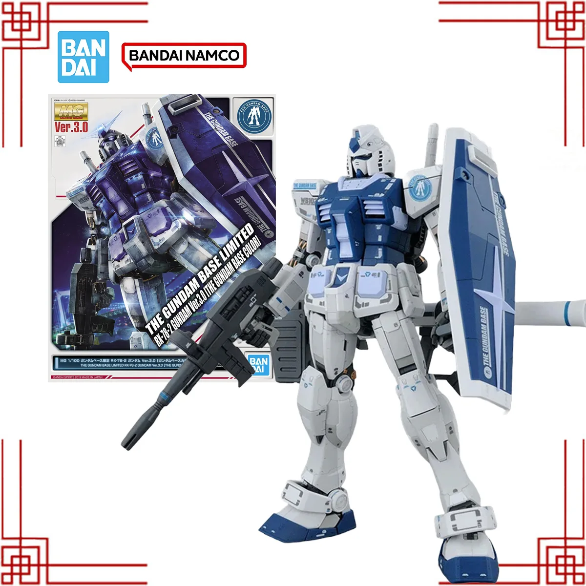 

Bandai MG 1/100 RX-78-2 Gundam Ver3.0 The Gundam Base Limited Action Figure Anime Model Toys Collection For Boys Birthday Gift