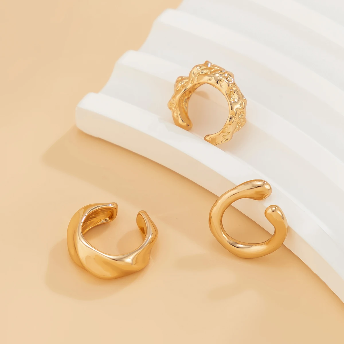 3 Pcs/Set Small Cute C Shape Ear Clips Earrings for Women Trendy Gold Color and Silver Color Accessories 2023 Fashion Jewelry