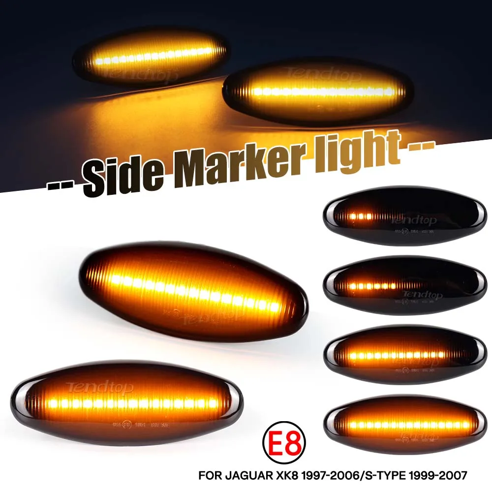 LED yanıp sönen dinamik flaşör yan işaretleyici Jaguar s-tipi sinyal ışığı-1999 için 2007 çevirin XK8 XKR 1996-2005 XJ X350 2003-2006