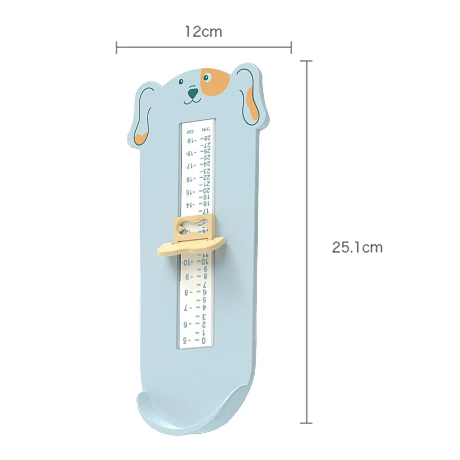 Children Foot Measurement Device Blue Dog Style Accurate Size Ruler Sizer for Buying Shoes Online