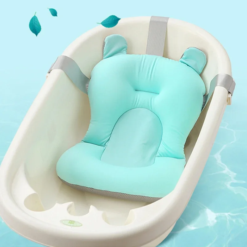 Portable Baby Shower Bath Tub Pad Non-Slip Newborn Bathtub Mat Safety Nursing Foldable Support Comfort Body Cushion Mat Pillow view 2