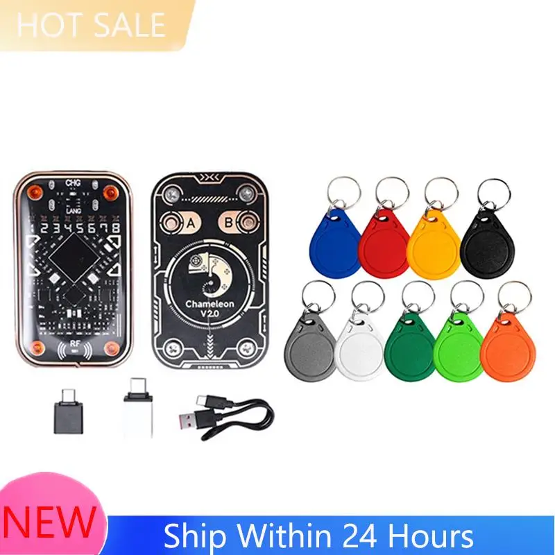 

В наличии: Эмулятор RFID-чипов Chameleon Ultra, считыватель смарт-чипов RFID +9 брелока CUID, декодер карт 125 кГц 13,56 МГц, дубликатор NFC