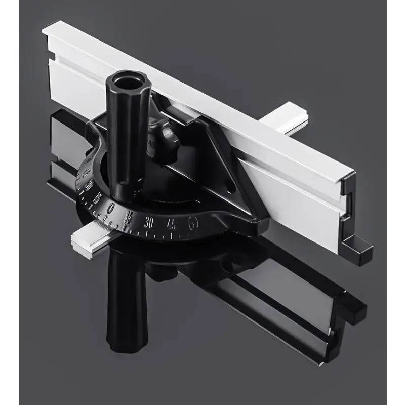 1pc Miter Gauge Aluminum Alloy Miter Fence 60 Degree Angled Ends Table Saw Accessory Router Sled Repetitive Cut Flip Stop