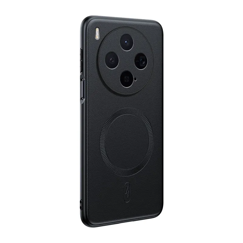 Für VIVO X300: Magnetische Lederhülle mit Schutzfunktion, Anti-Fingerabdruck, rutschfest, aus PC+TPU. – Detail 2