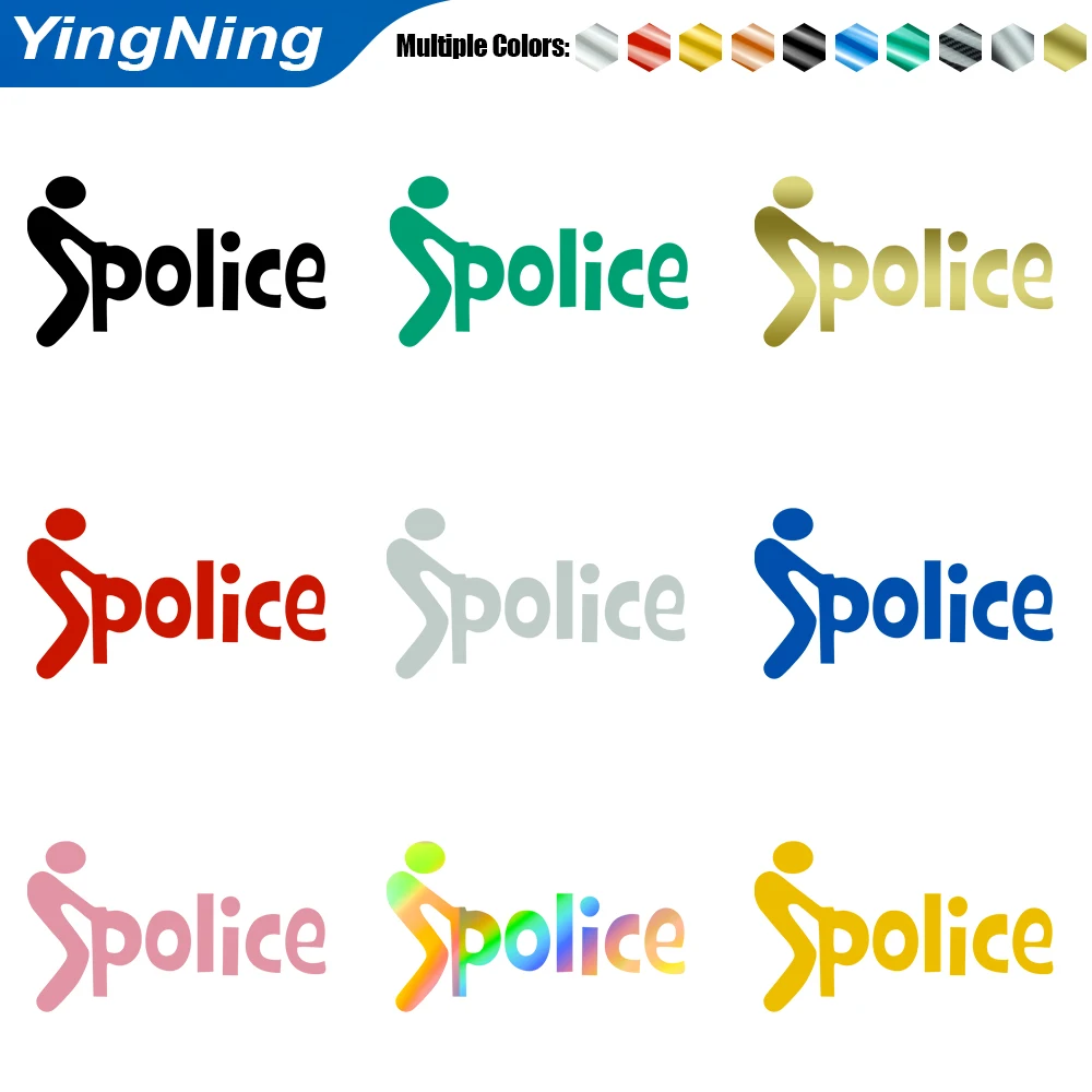 

Funny Police Pattern Decal Auto Reflective Stickers Car Bumper Body Rear Window Decorative Decals Car Vinyl Decals Accessories