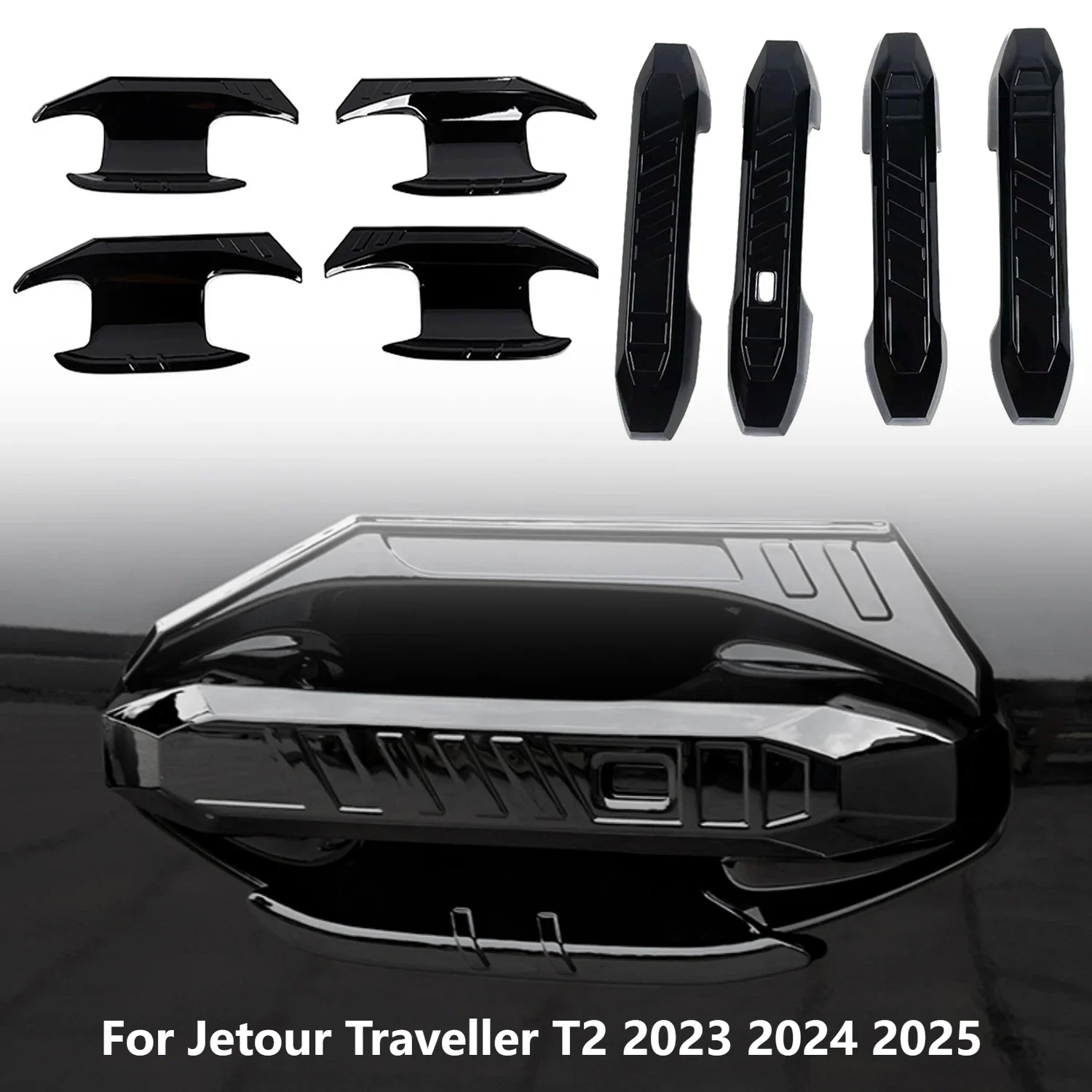 

⭐Genuine⭐For Jetour Traveller T2 2023 2024 2025 Accessories ABS Plastic Car Door Handle Bowl Cover Trim 8pcs Exterior Styling