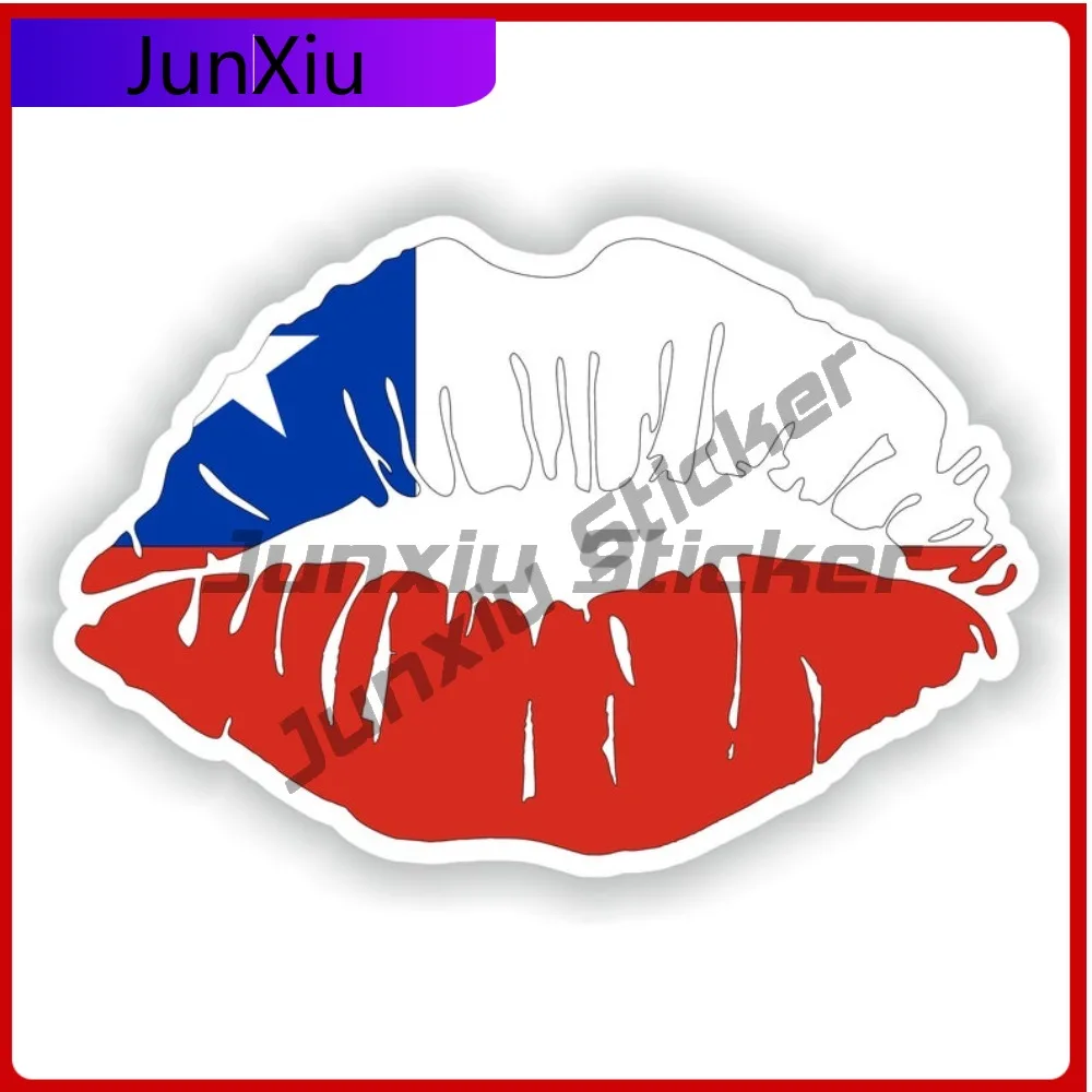 

Chile Flag Lips Shape With National Emblem Vinyl Decals Suv Window Camping Sticker For Car Logo Stickers Personalized Electric