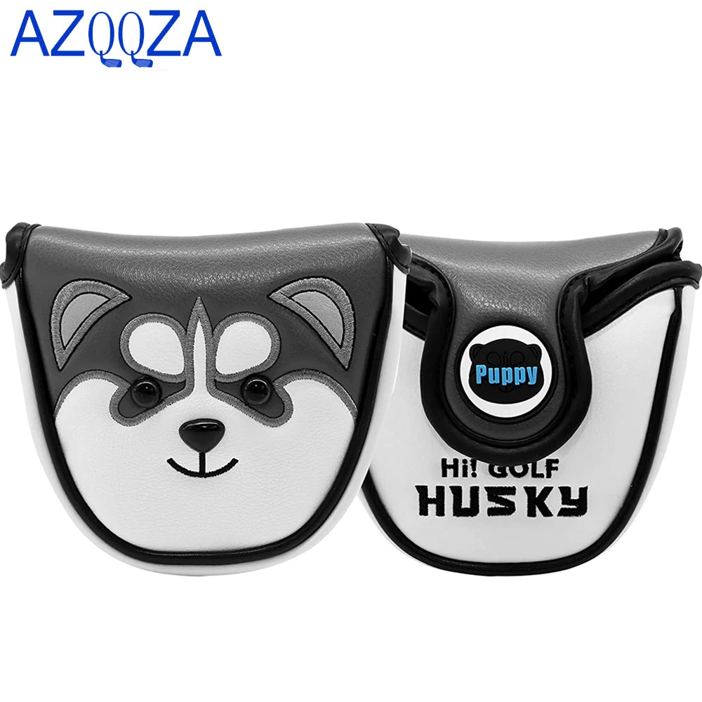 Golf Club divertente Husky Mallet Putter Cover chiusura magnetica albero tacco copricapo in pelle PU