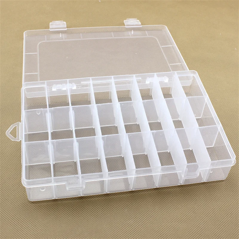 24 Grids Transparent Plastic Embroidery Floss Storage Box Floss Bobbins Organizer DIY Cross Stitch Sewing Tools Thread Bobbins