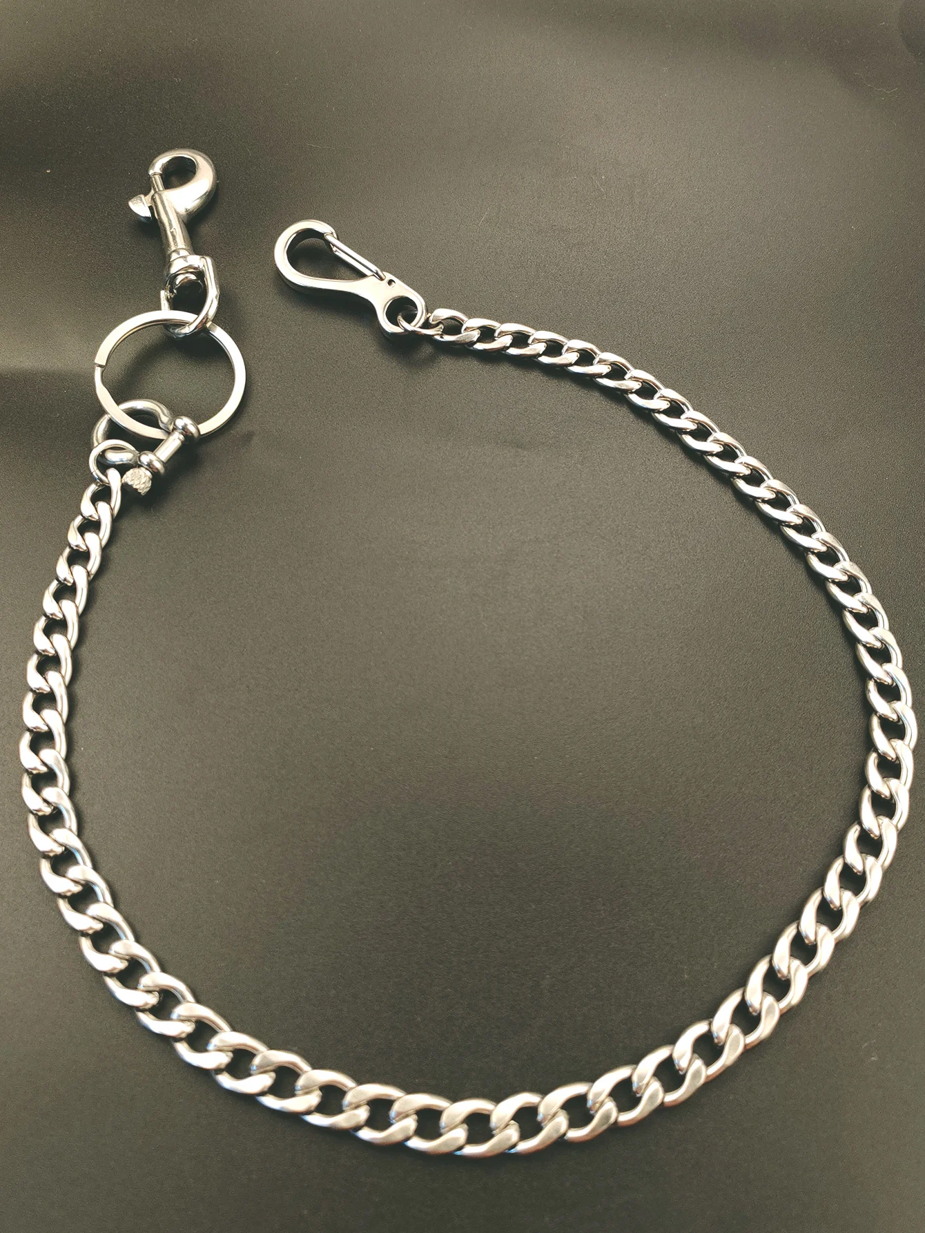 Chunky queer 24 inch long NK Miami stainless steel link jean trouses key chain street dance necklace choker