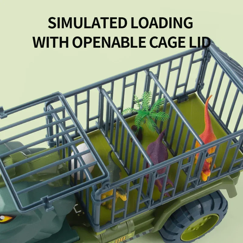 Carro de brinquedo dinossauros transporte transportadora puxar para trás veículo indominus rex jurassic world park crianças caminhão modelo jogo para crianças presentes
