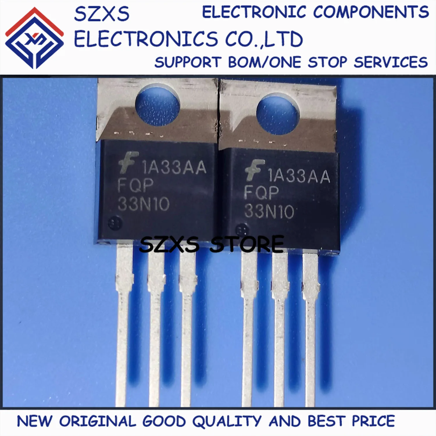 New Original 10Pcs FQP33N10 TO-220 100V 33A MOSFET Field Effect Transistor In Stock Electronic Components Good Quality