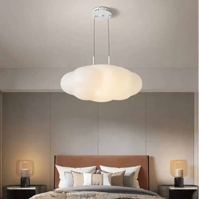 Luz de techo de espectro completo para habitación de niños, lámpara colgante de dormitorio de estilo crema, Nube creativa, Concha moderna nórdica,