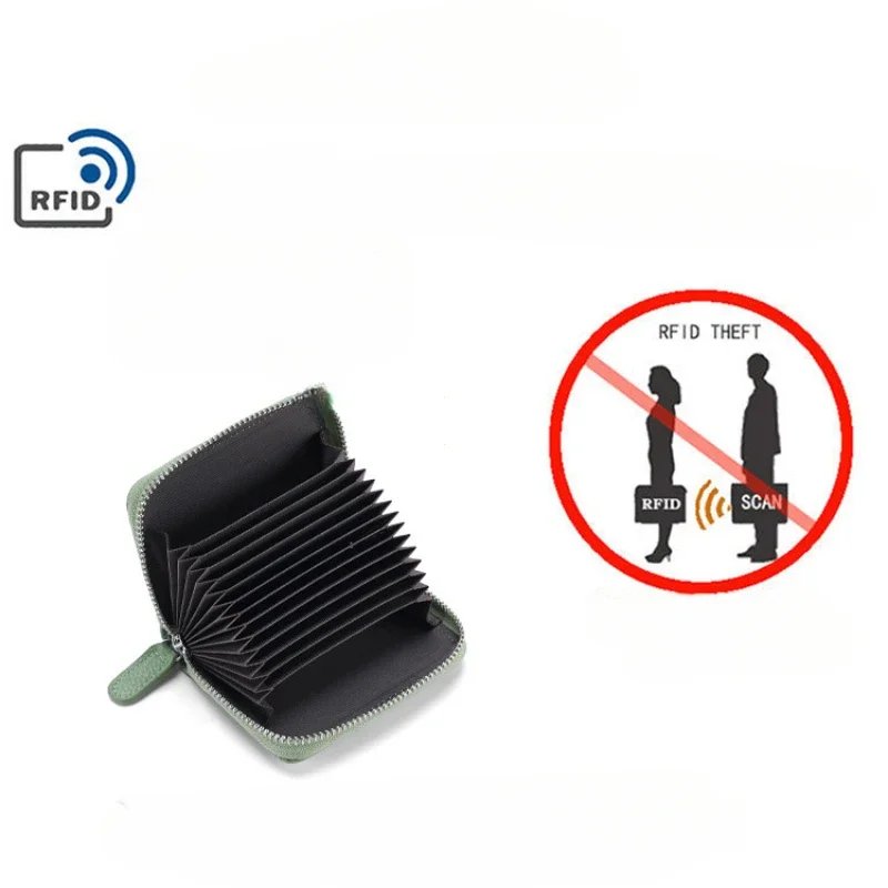 14/20 فتحات محفظة حمل بطاقات الائتمان تتفاعل حجب سليم جلد طبيعي بطاقة المنظم سستة جيب بطاقة الهوية الحقيبة محفظة نسائية للعملات المعدنية #3