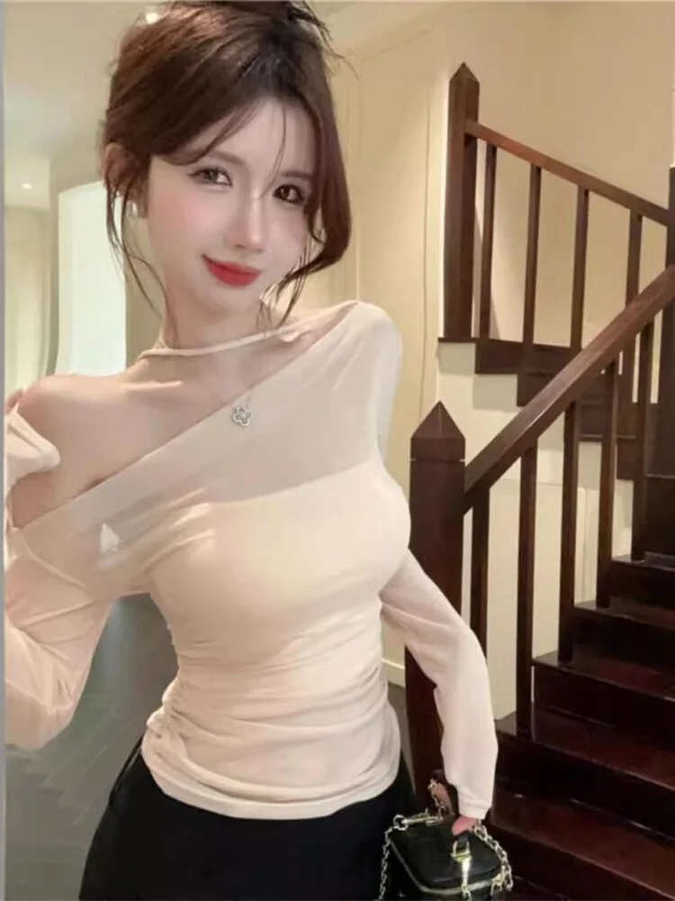 

Early Autumn Long Sve Slim Fit Pure Desire Base irt Me Cover up Top ort New White T irt Women Summer Casual Sweet ...
