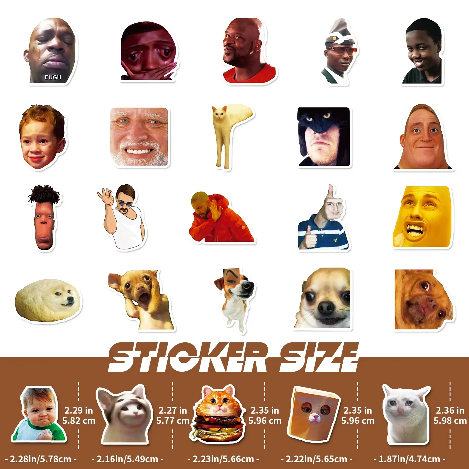 50-teilige Clown-Ausdruckspaket-Aufkleber, lustige Promi-Charaktere für Notizbücher und Koffer, Animations-Träivationsspielzeugfiguren
