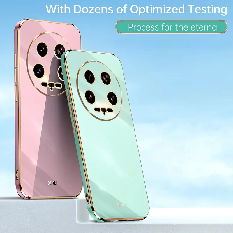 

Luxury square plating phone case on For Xiaomi 14 ultra xiomi 14ultra 5G shockproof soft silicone back cover Fundas Cases Carcas