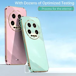 Luxury square plating phone case on For Xiaomi 14 ultra xiomi 14ultra 5G shockproof soft silicone back cover Fundas Cases Carcas