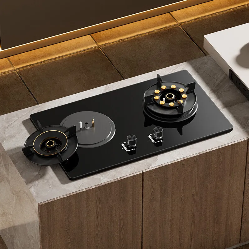 Z     Household Embedded Folding Clamshell Gas Stove Liquefied Petroleum Gas Stove Tempered Glass Panel