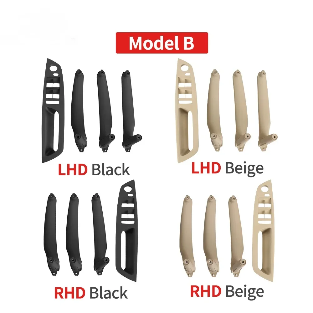 LHD RHD 4Pcs Car Interior Door Handle Inner Panel Pull Trim Cover Handle Set Armrest Replacement For BMW E70 E71 E72 X5 X6