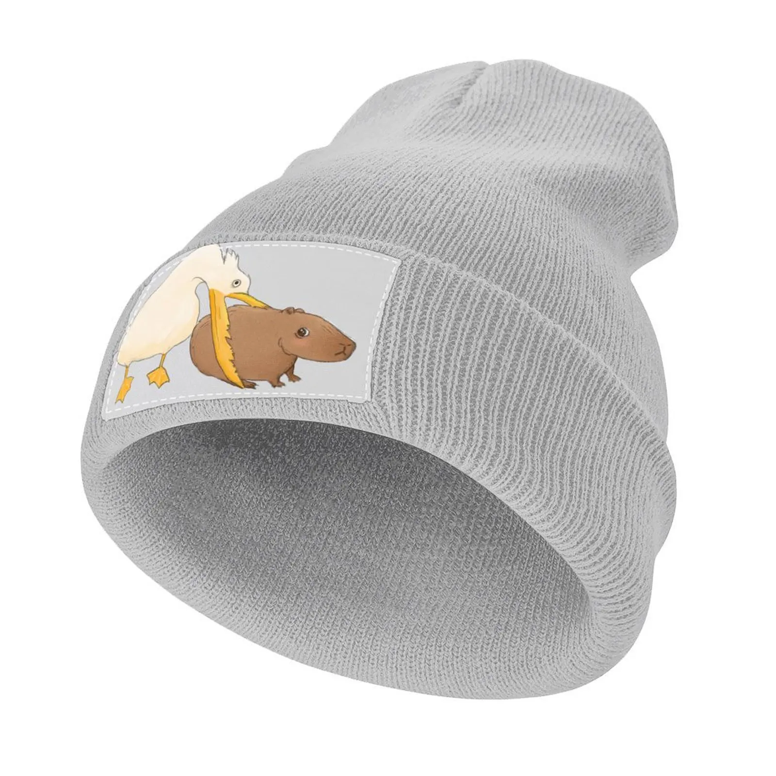 

Capybara being eaten alive by Pelican Knitted Cap Sunscreen Golf Hat Male Hat For Men Women's