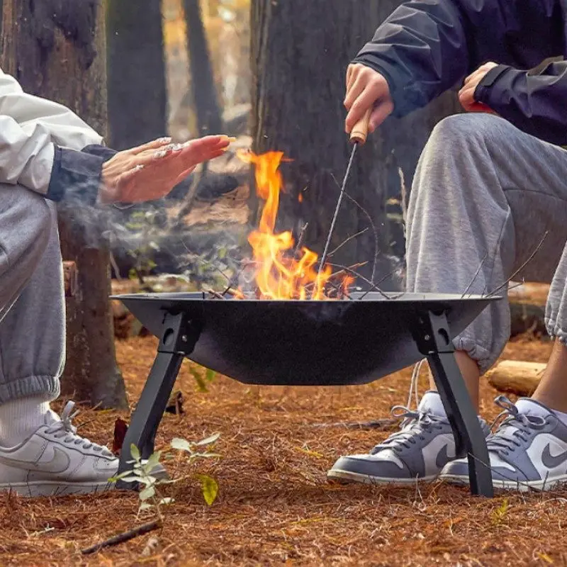 

Foldable Portable Camping Stove - Multi-Purpose Grill for Bonfire, BBQ & Tea Roasting