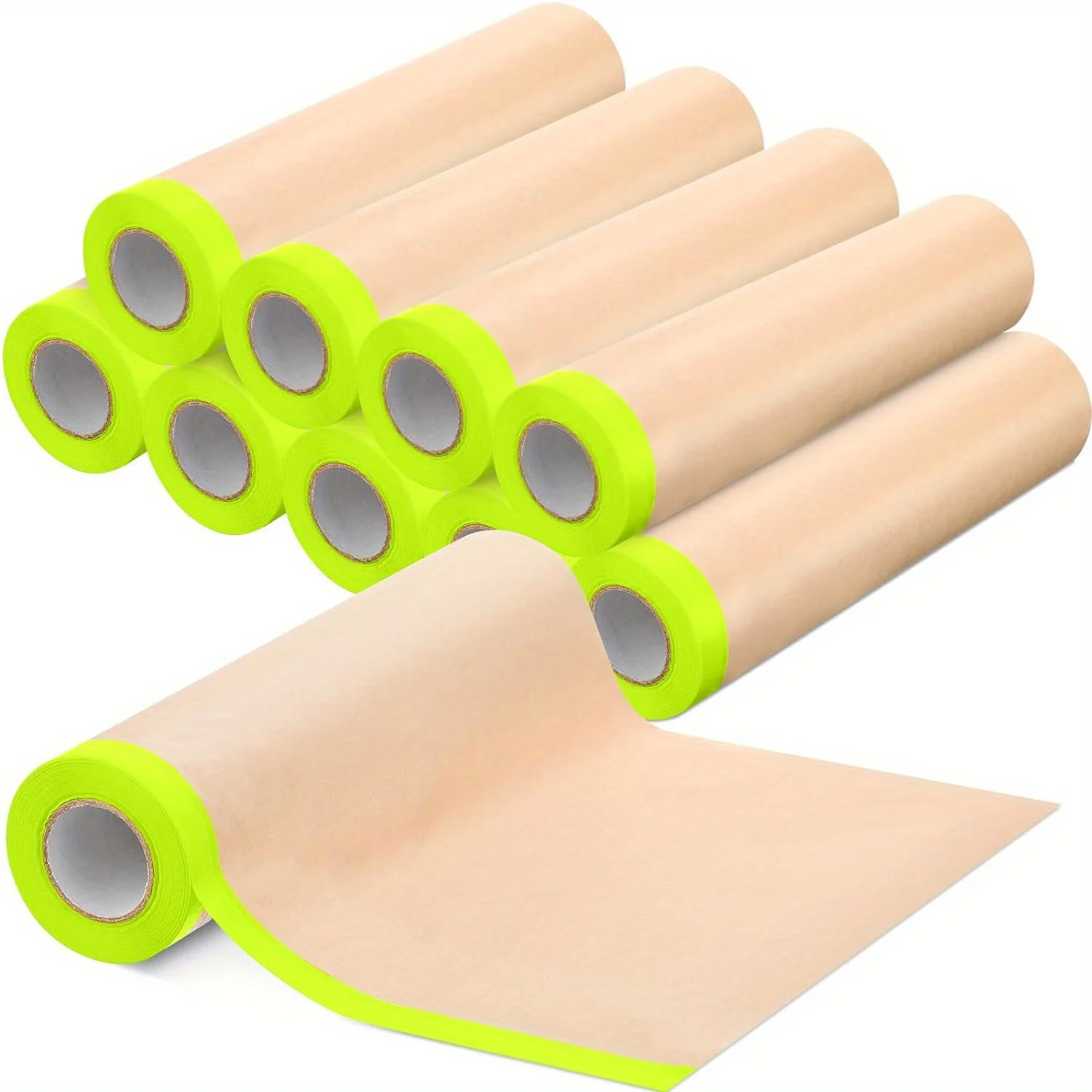 YITAPE Pre-Taped Masking Paper Adhesive Protective Paper Roll for Auto Car Painting Furniture Floor Protection 30/60cm X 20M