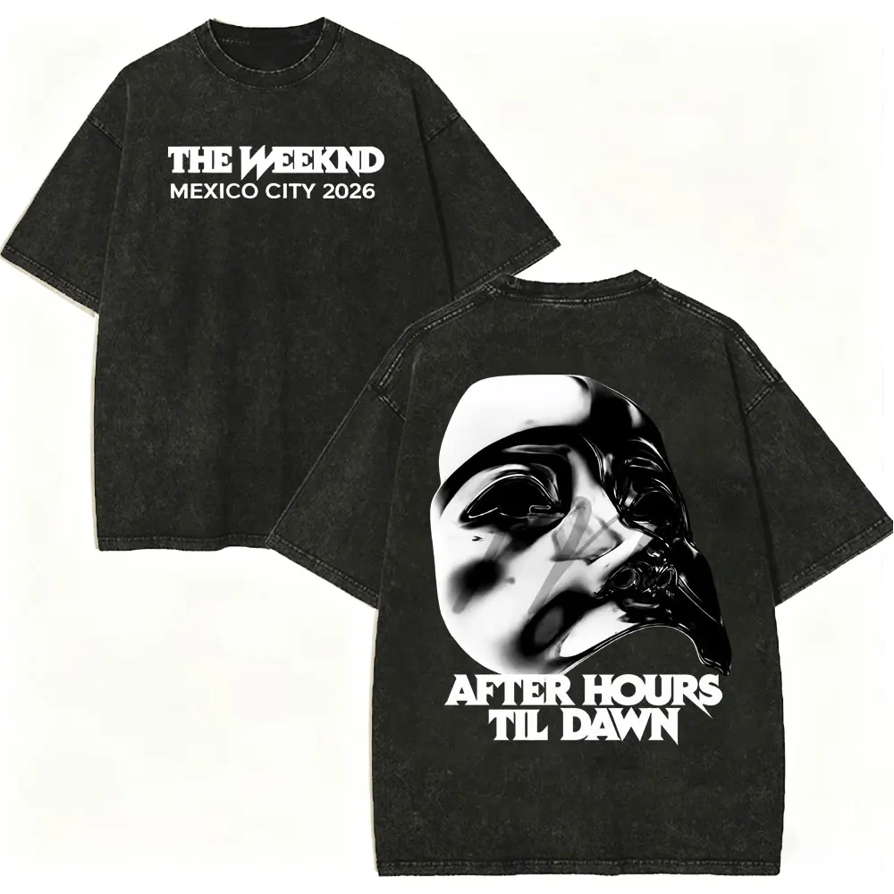 Customization Vintage Washed Rapper The Weeknd Graphic T Shirts After Hours Til Dawn Tour 2026 Merch T-shirts Unisex Hip Hop Fas