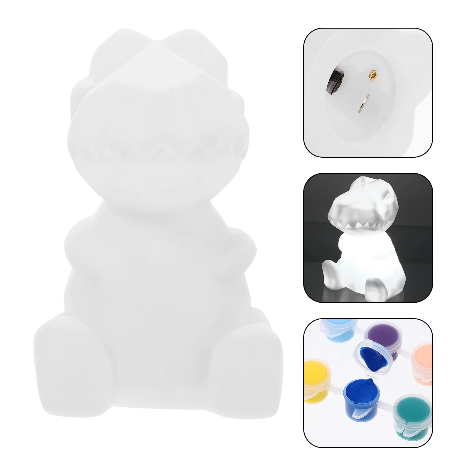 1세트 DIY 기하학적 공룡 야간 조명 페인팅 키트 창의적인 예술 공예 빈 디자인 침대 옆 램프 어린이 예술용