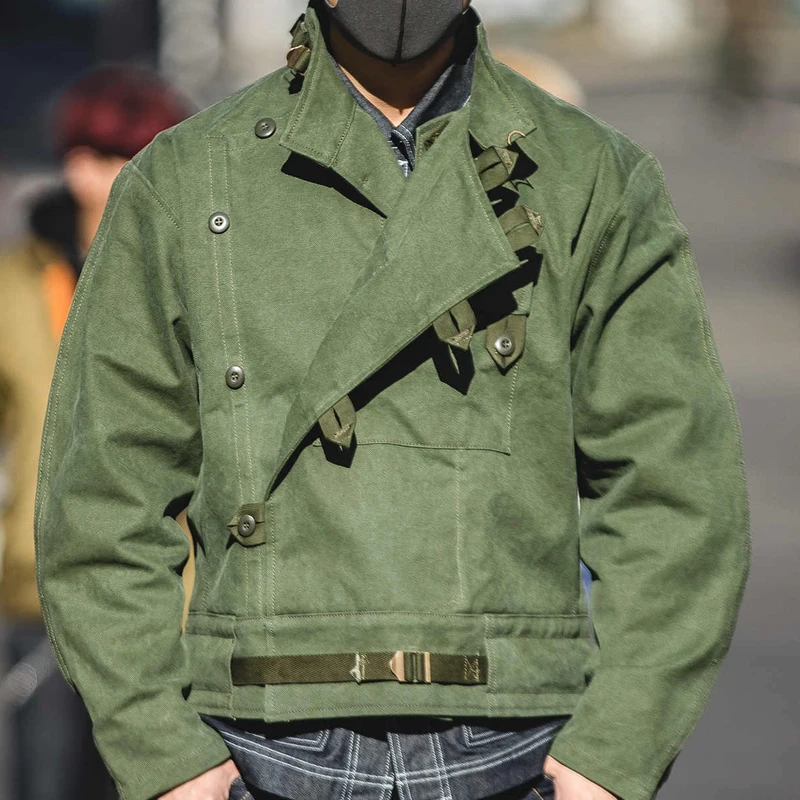 سترة دراجة نارية أمريكية عتيقة عالية الجودة 25ss Amikaji معطف أخضر عسكري عتيق للرجال للربيع #5