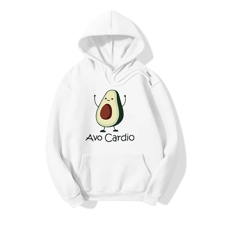 Blessyuki Cute Avocados Pattern Print Casual Hoodies Women Autumn Winter New Simple Long Sleeve Student Sweatshirt Plus Size Top