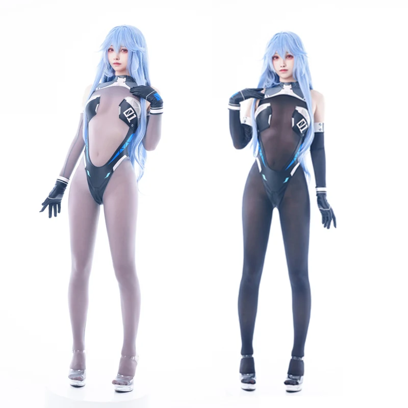 Anime Cyberpunk Cosplay Costume Women Sexy Printing Sleeveless Jumpsuit Bodysuit Transparent Zentai Suit Halloween Party Clothes