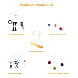 Baby Toys Assembled Montessori Mobiles Set Munari/ Octahedron/ Gobbi/ Dancer/ Wood Spheres Newborn Early Educational Materials