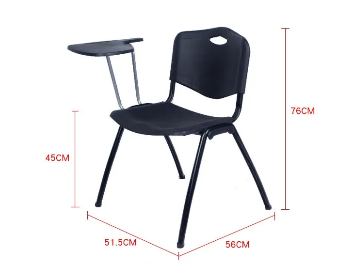 Cheap Plastic Classroom Chair Professional School Furniture Supplier stackable university  student chair with writing pad