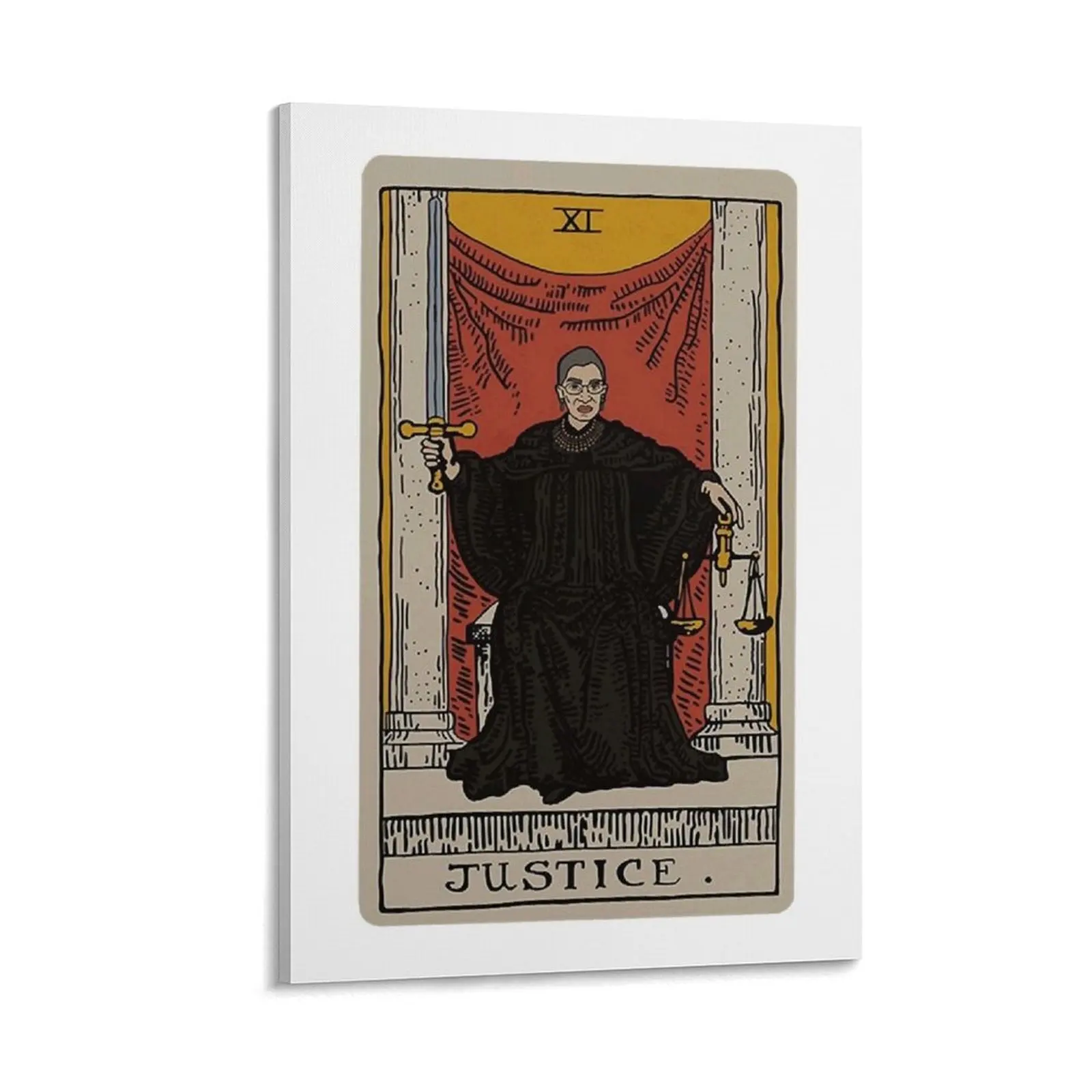 

RBG Ruth Bader Ginsburg Justice Tarot Card 11 Retro Vintage Canvas Painting Wall decoration frame decorative frames wall room