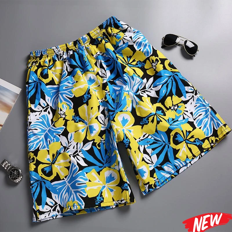 

Tropical Plants Graphic Beach Shorts Men New Design 3d Printing Short Pants Summer Sports Quick Dry Drawstring Swimming Shorts