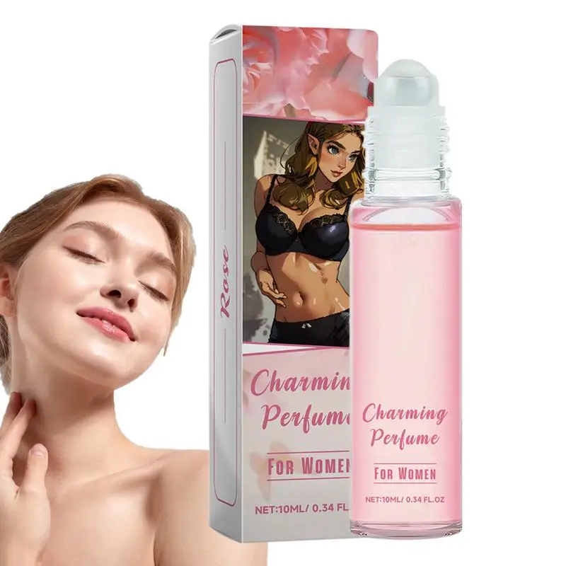 Rose Perfume Charming Perfume for Women 10ml Rose Perfumes Roll-On Pheromone Fragrance Mist Refreshed Energized Psychological