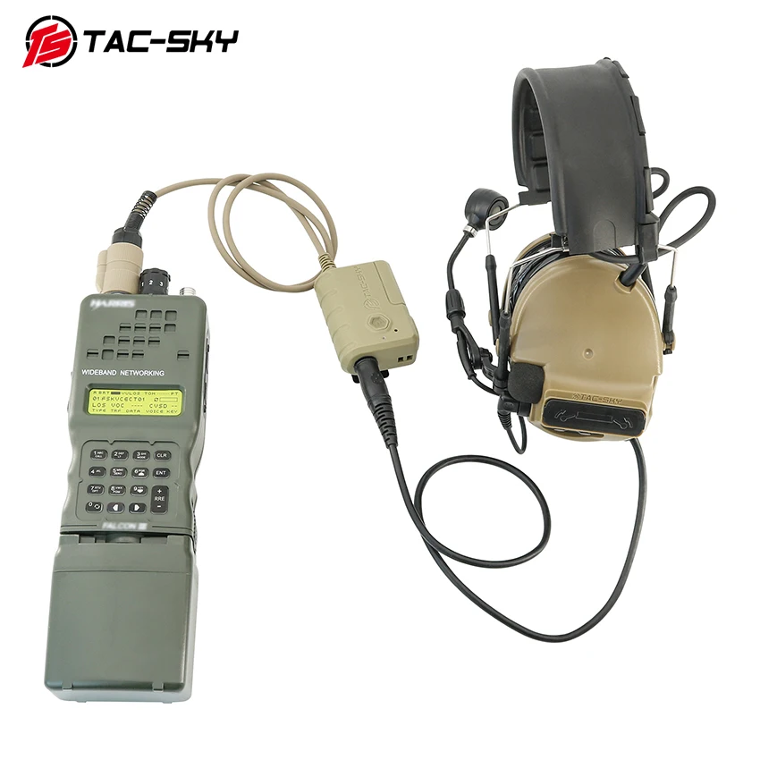 TS TAC-SKY 6-pin Extension Cable PTT Adapter with Conversion Cable for Tactical Headsets Mobile Phone for Music and Calls