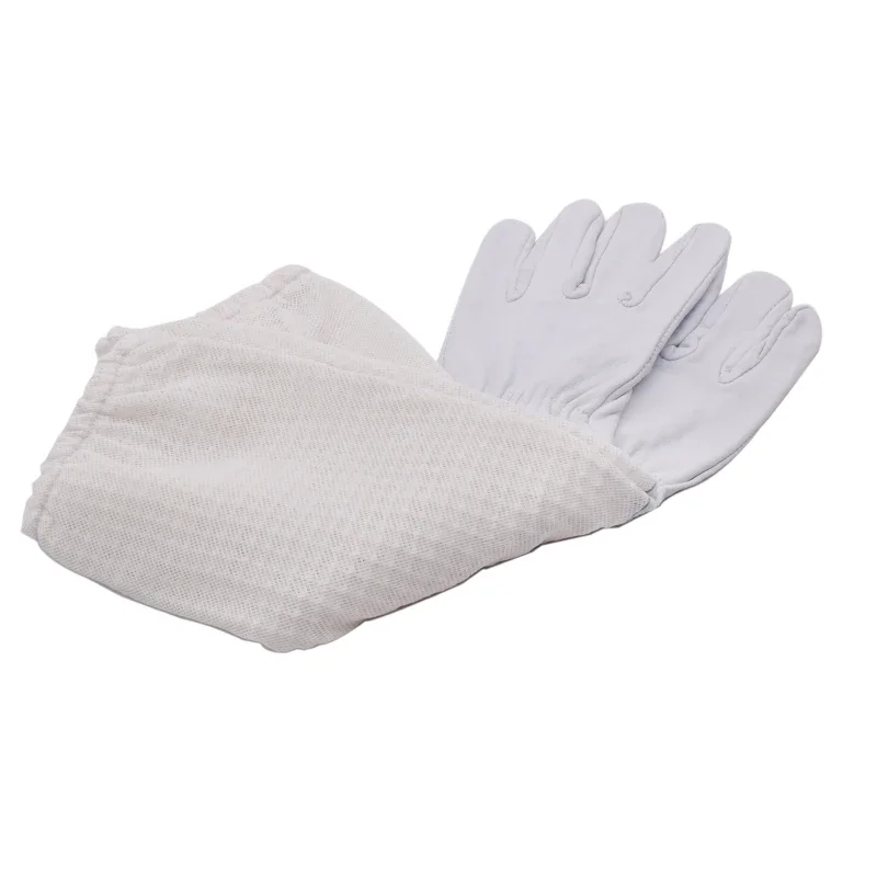 

Ventilated Veil Ultra Mesh Beekeepers Gloves Three-layer Net Ventilation Protective Fully Ventilated Goatskin Beekeeping Gloves