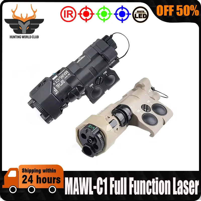 WADSN MAWL-C1 Tactics Flashlight Nylon Plastic Red Dot Green Blue IR Laser Aiming Hunting Weapon Scout Light Parts Fit 20MM Rail