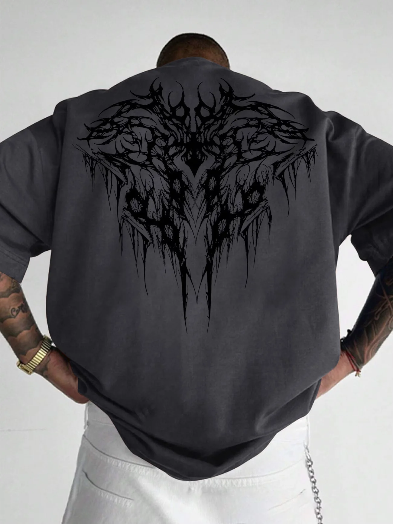 Cybersigilism Dark Gothic Men's Sports Fitness T Shirt Cotton Tee Oversized Summer Spring Loose Vintage Fitness Lovers Gifts top