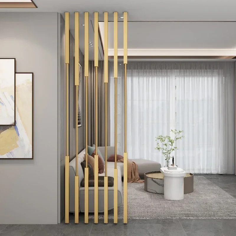 Partición de pantalla de hierro, divisores de habitación, rejilla de entrada, entrada de pilar, sin perforación, ajustable para sala de estar, Hotel, moderno y Simple