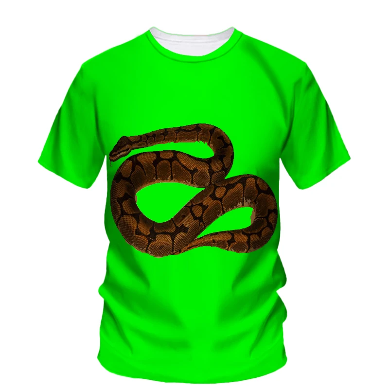 Scary Animal Python 3d Printed T-Shirt New Summer Men\'s T-Shirt Fashion Creative Tough Guy Hip Hop Casual Funny O Collar Top