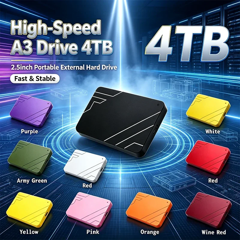 Original A3 SSD 2.5inch Portable SSD High Speed USB3.0 External Hard Disk 1TB 2TB 4TB 2.5 Inch Mobile Drive For Laptop Desktop